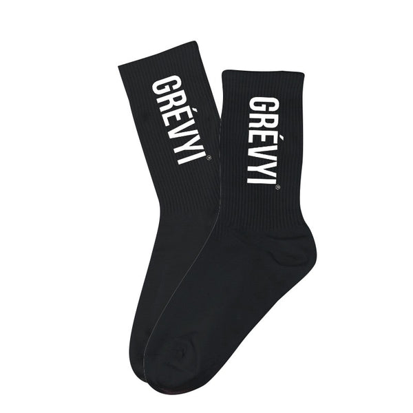 Black vertical logo socks – alwaysgrevyi
