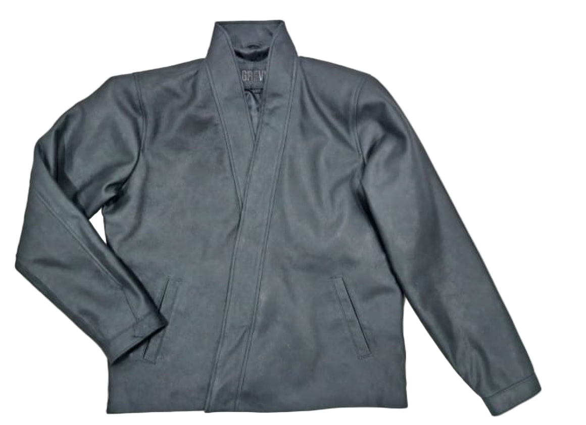 Kyoto vintage black leather kimono