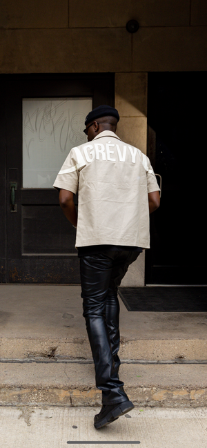 Signature bowling shirt (tan twill)